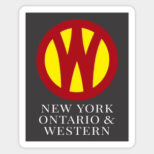 New York Ontario & Western Railway Logo & Text, for Dark Backgrounds Magnet